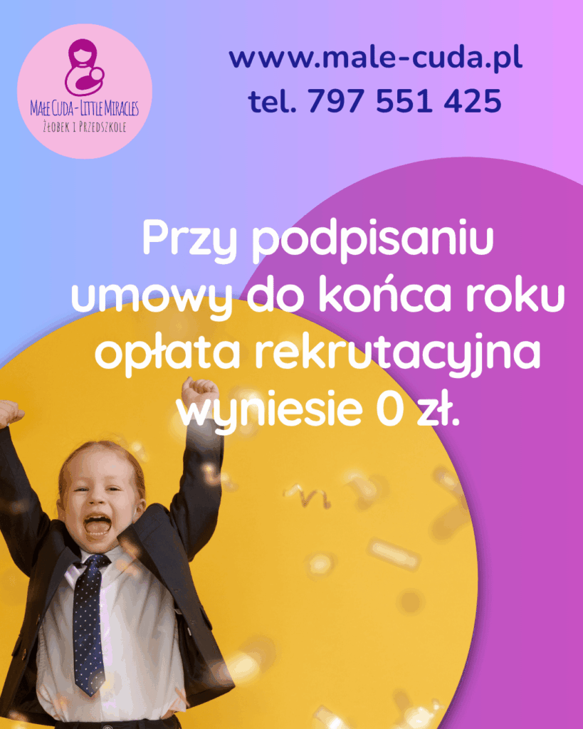 Przy podpisaniu umowy do końca roku opłata rekrutacyjna wyniesie 0 zł.